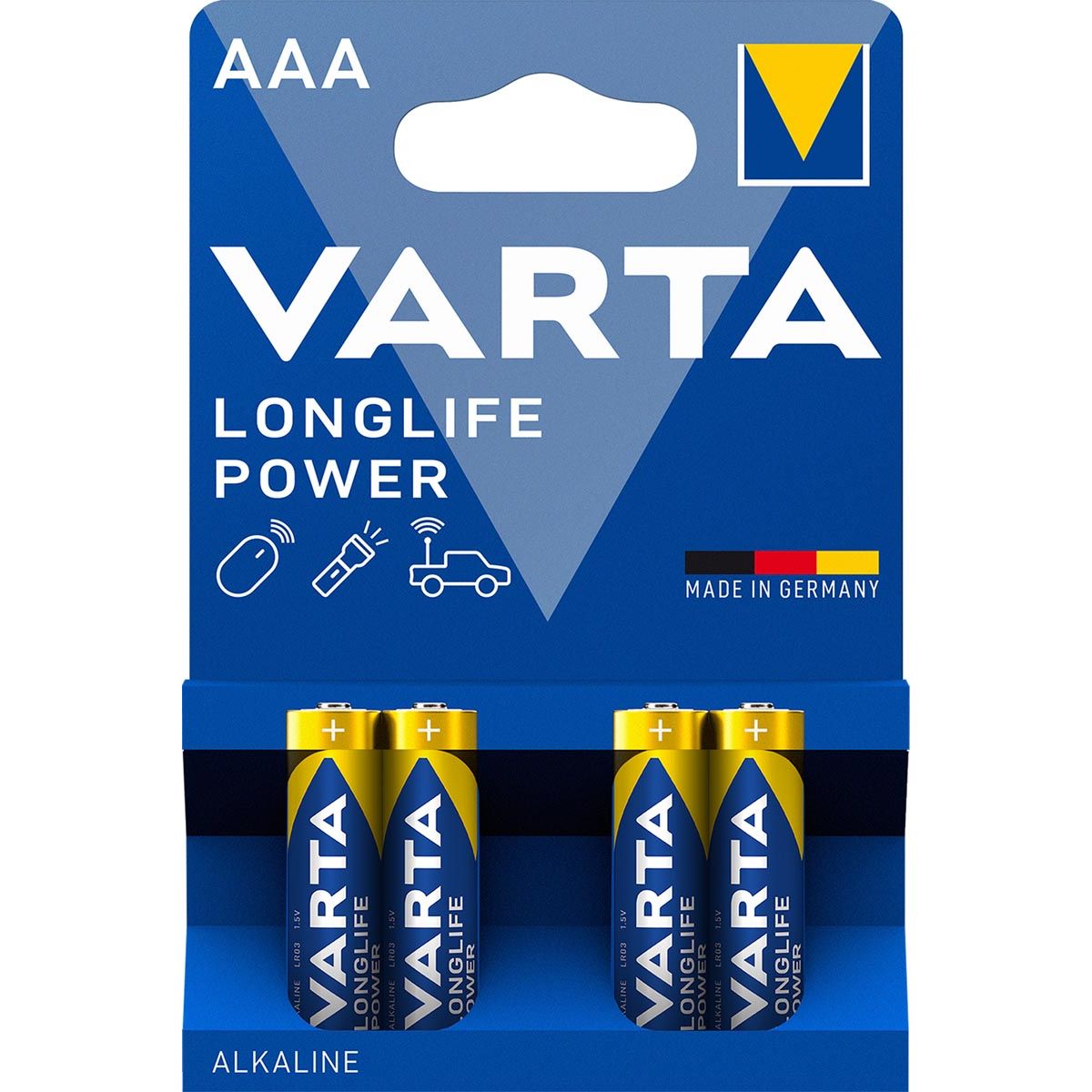Varta -  batterij Longlife Power AAA, blister van 4 stuks