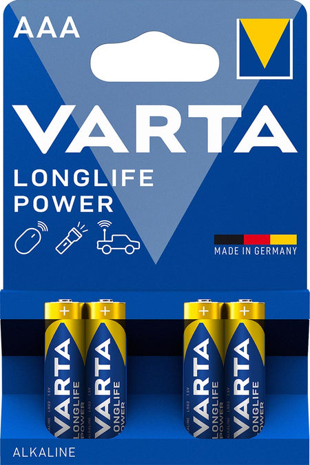 Varta -  batterij Longlife Power AAA, blister van 4 stuks