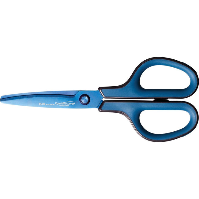 Plus - Forbici FitCut Curve PREMIUM, 17,5 cm, lame in titanio, blu, in blister