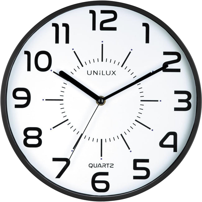 Unilux -  Pop wandklok, diameter 30 cm, zwart