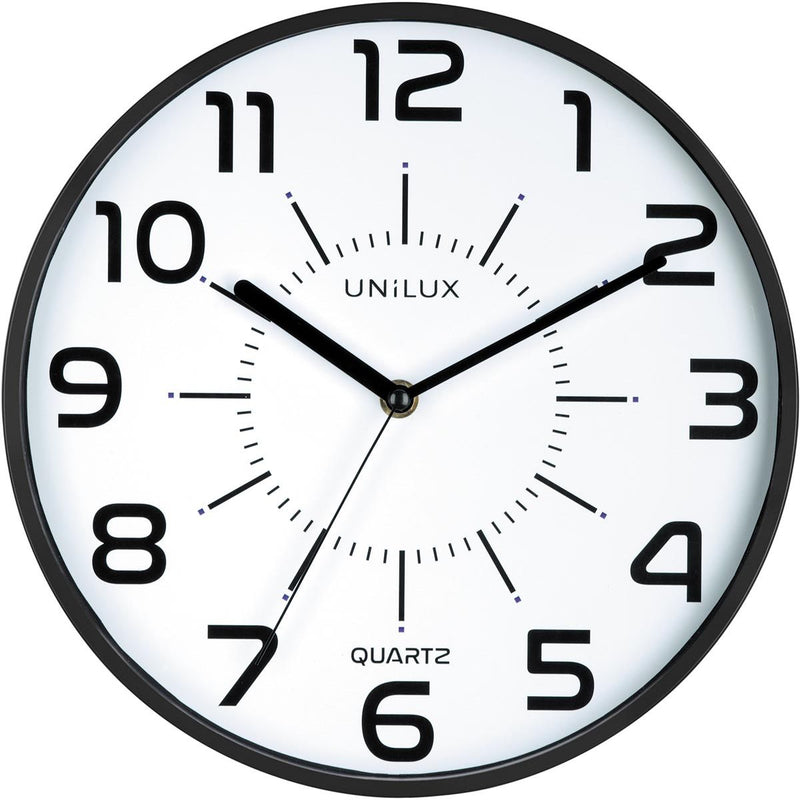 Unilux -  Pop wandklok, diameter 30 cm, zwart