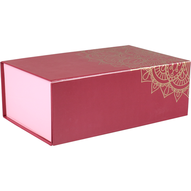 Klika - Boîte-cadeau | Cardboard | 19x12x7cm | pliable rose / rouge / or 10 morceaux