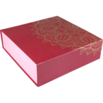 Klika - Geschenkbox | Karton | 30x30x9cm | faltbar rosa/rot/gold 10 Stück