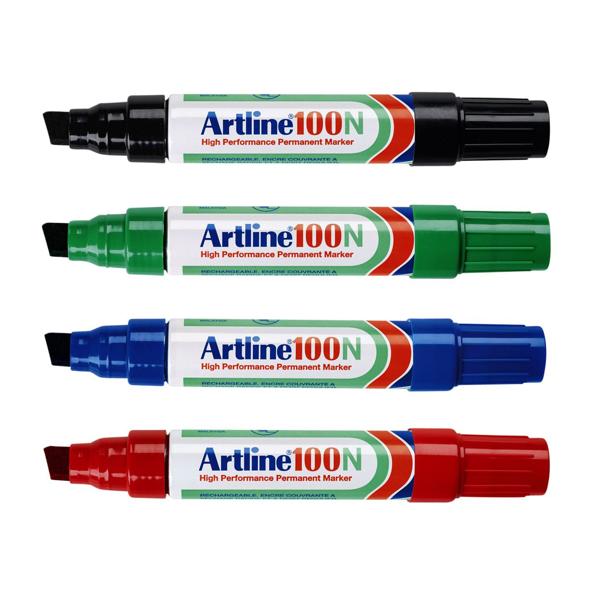 Artline -  Viltstift  100 schuin 7.5-12mm zwart | 12 stuks