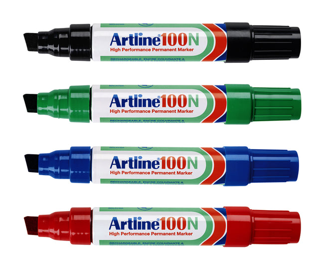 Artline -  Viltstift  100 schuin 7.5-12mm zwart | 12 stuks