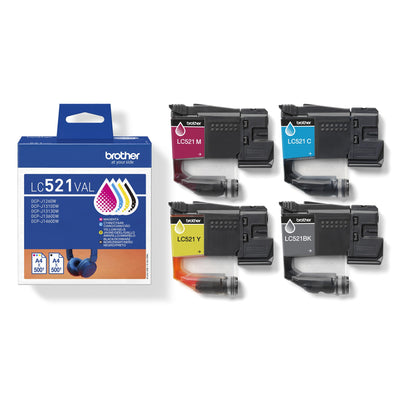 Brother -  LC521VAL inktcartridge 4 stuk(s) Origineel Zwart, Cyaan, Magenta, Geel