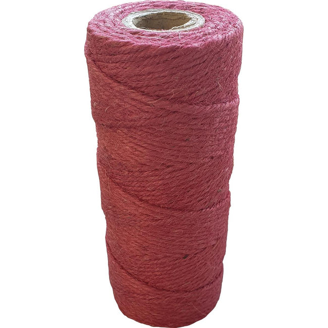 Merkloos - Jute bindtouw van 75 m, rood