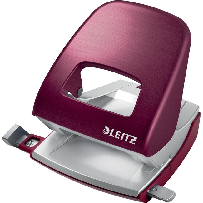 Leitz - Perforadora Style, 30 hojas, roja