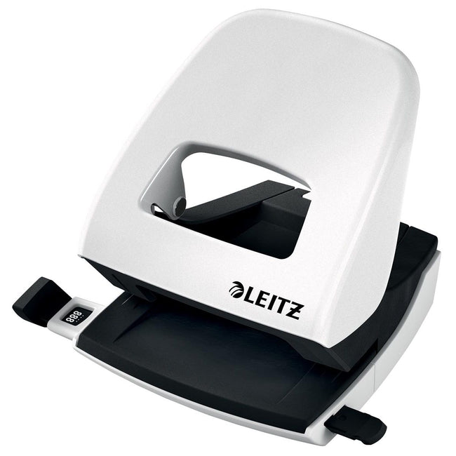 Leitz - WOW hole punch, 30 sheets, pearl white, on blister