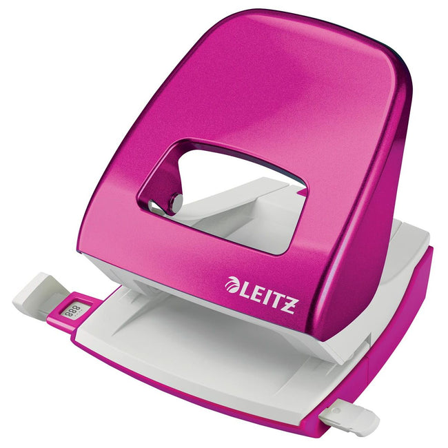 Leitz - WOW hole punch, 30 sheets, pink, on blister