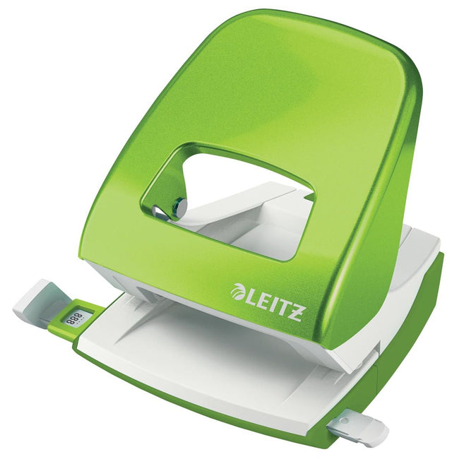 Leitz - WOW hole punch, 30 sheets, green, on blister