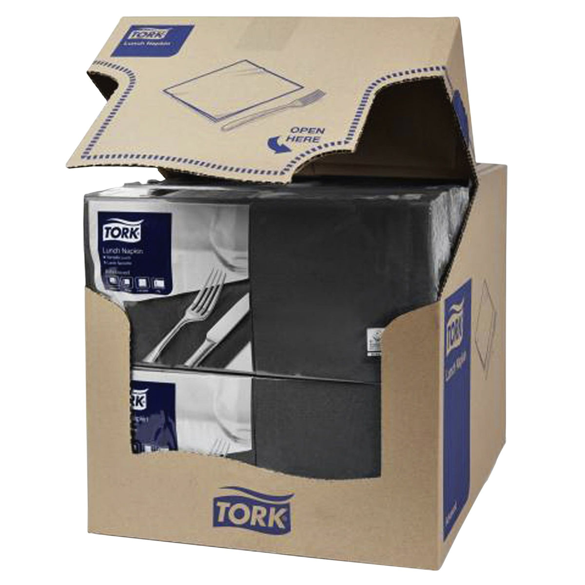 Tork -  Lunchservet advanced vierdevouw zwart