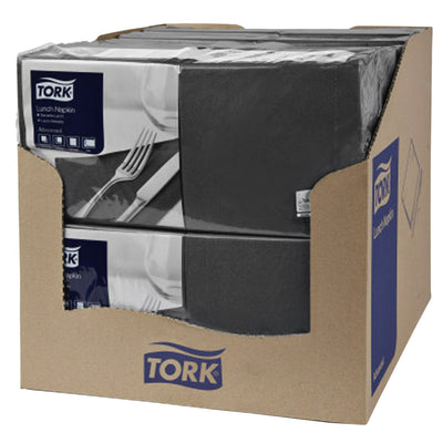 Tork -  Lunchservet advanced vierdevouw zwart