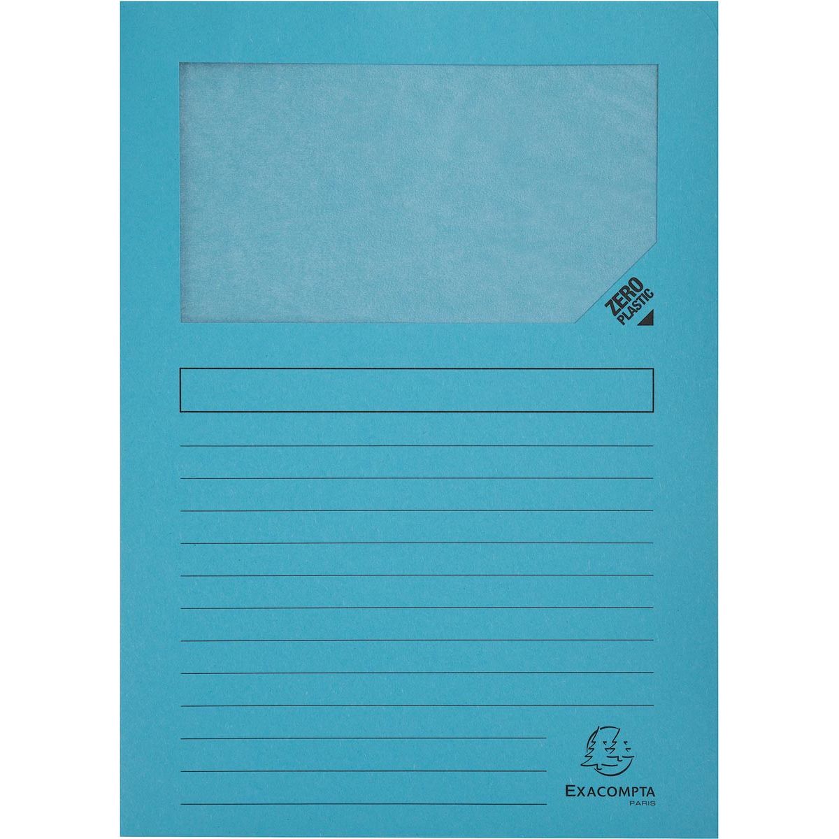 Exacompta - Cartella con finestra Forever modello L 120gr azzurro 100 pezzi