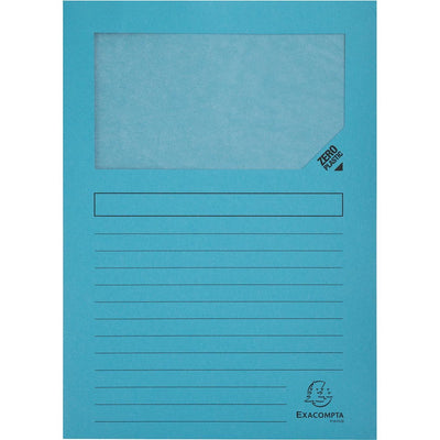 Exacompta - Cartella con finestra Forever modello L 120gr azzurro 100 pezzi