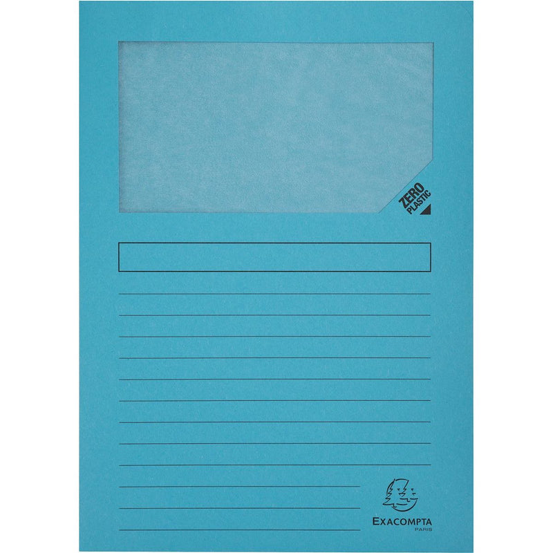 Exacompta - Cartella con finestra Forever modello L 120gr azzurro 100 pezzi