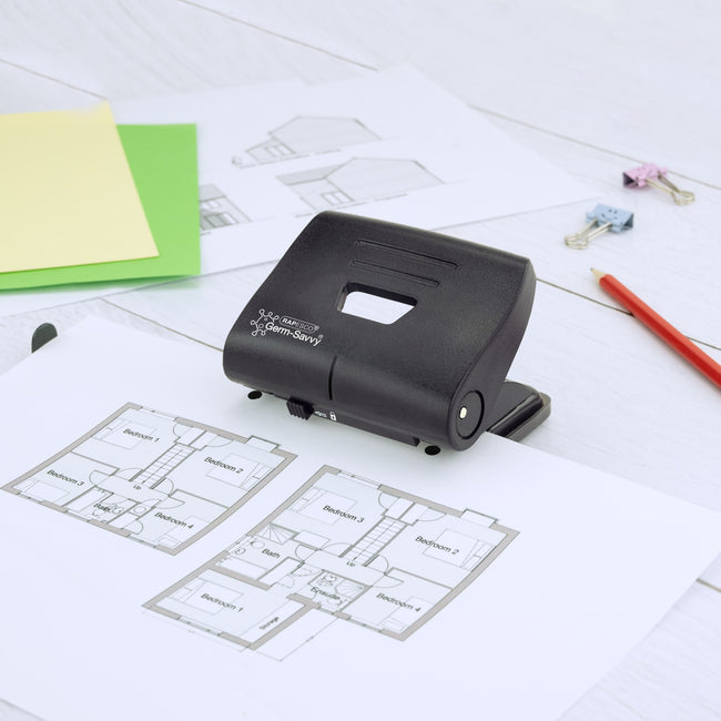 Rapesco -  Perforator germ-savvy 820-p 2gaats zwart