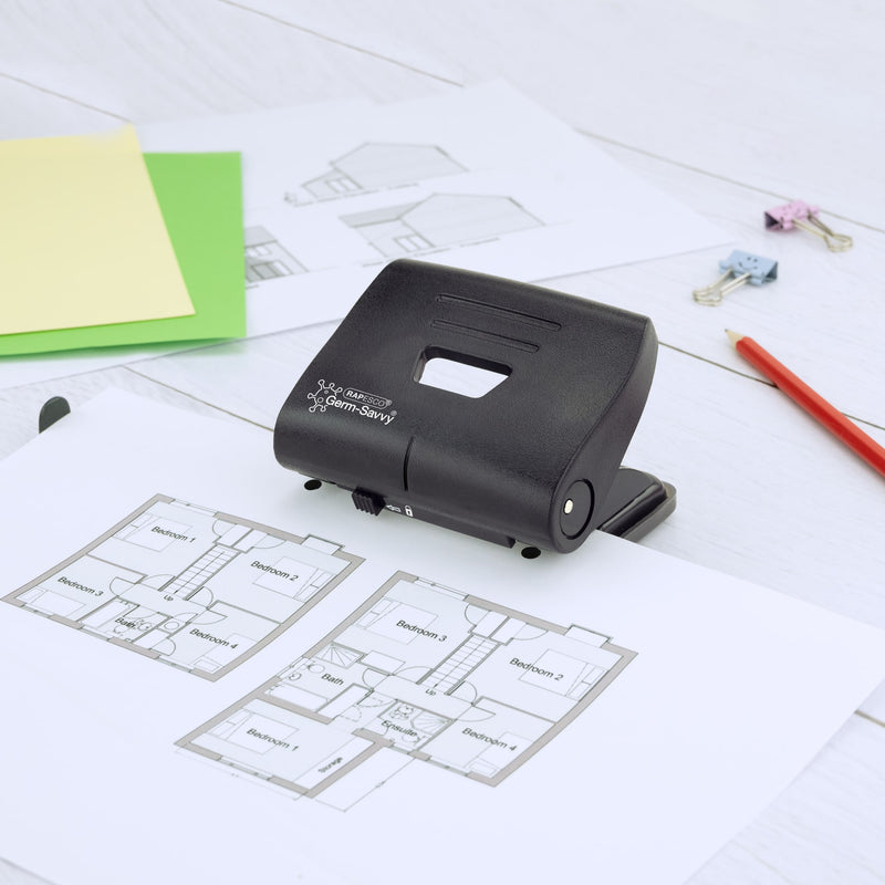 Rapesco -  Perforator germ-savvy 820-p 2gaats zwart