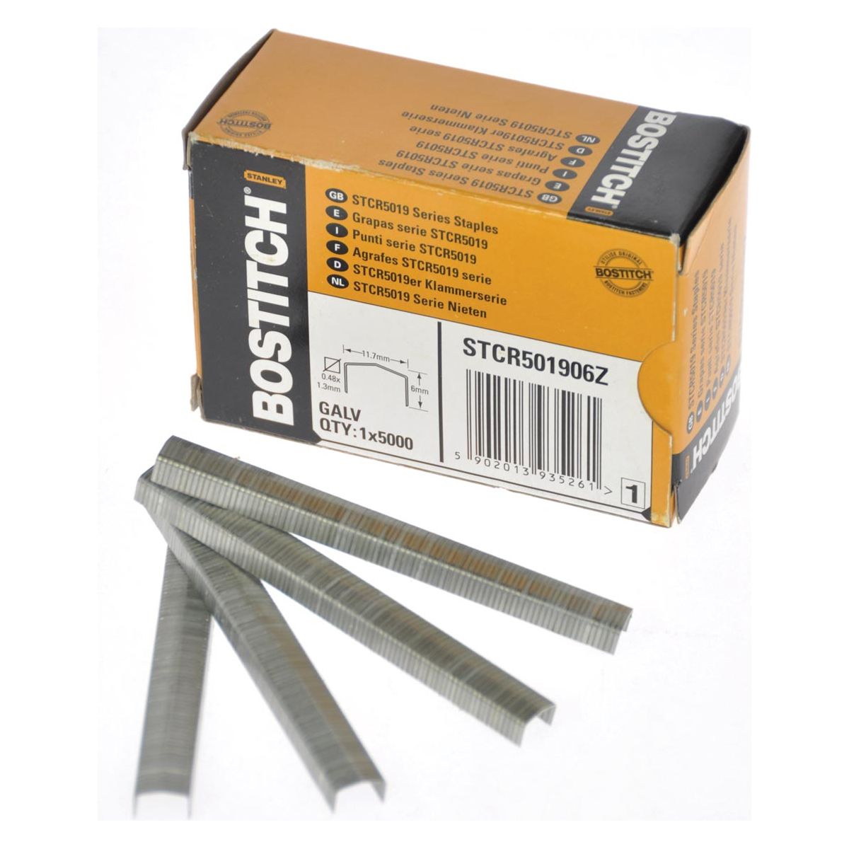 Bostitch - nietjes STCR5019, 6 mm, doos van 5.000 nietjes