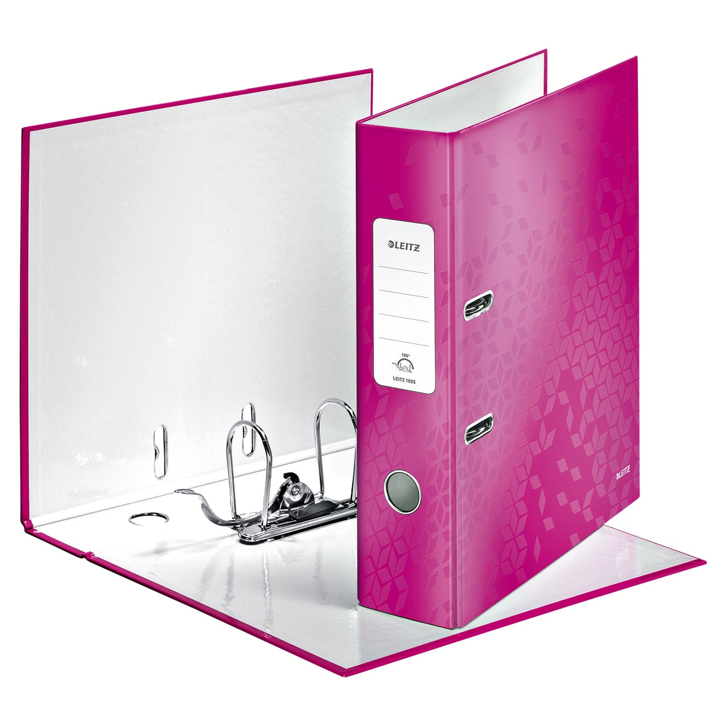 Leitz - Ordner WoW plastificato a 180° 80 mm A4 rosa