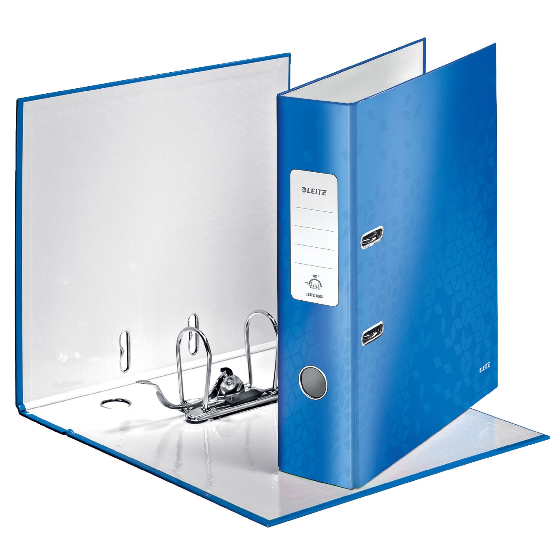 Leitz - Ordner Wow plastificata a 180° 80 mm A4 blu
