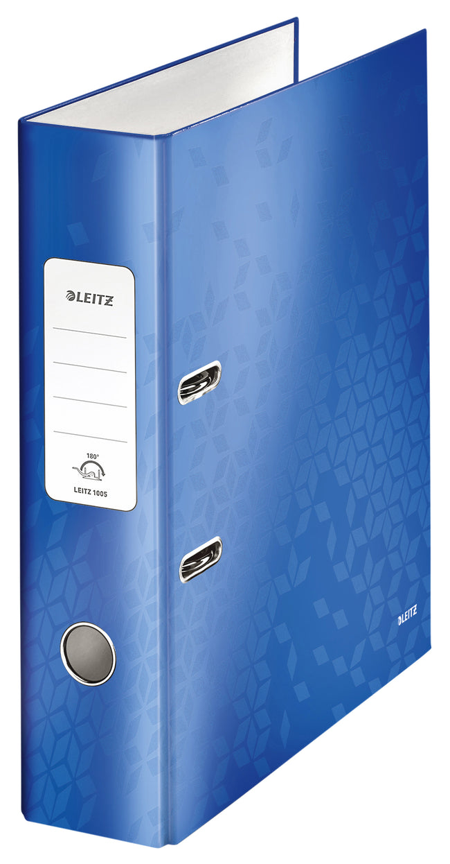 Leitz - Ordner Wow plastificato a 180° 80 mm A4 blu | 10 pezzi