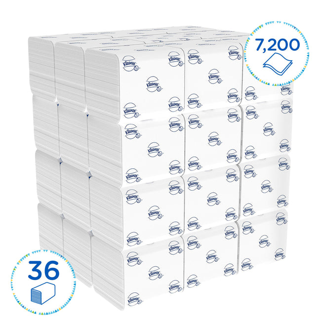 Kleenex -  Toiletpapier  gevouwen 2laags 110x186mm wit