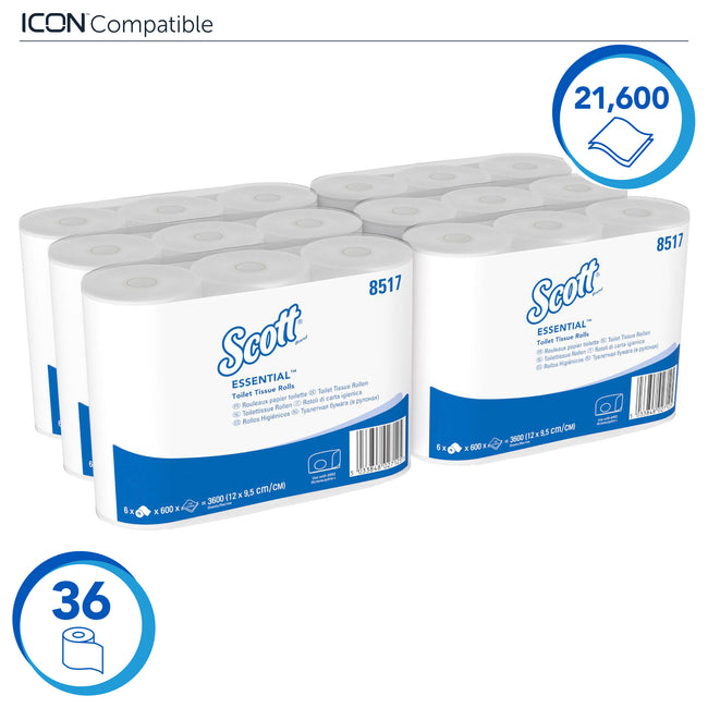 Scott -  Toiletpapier essential 2laags 600 vel wit