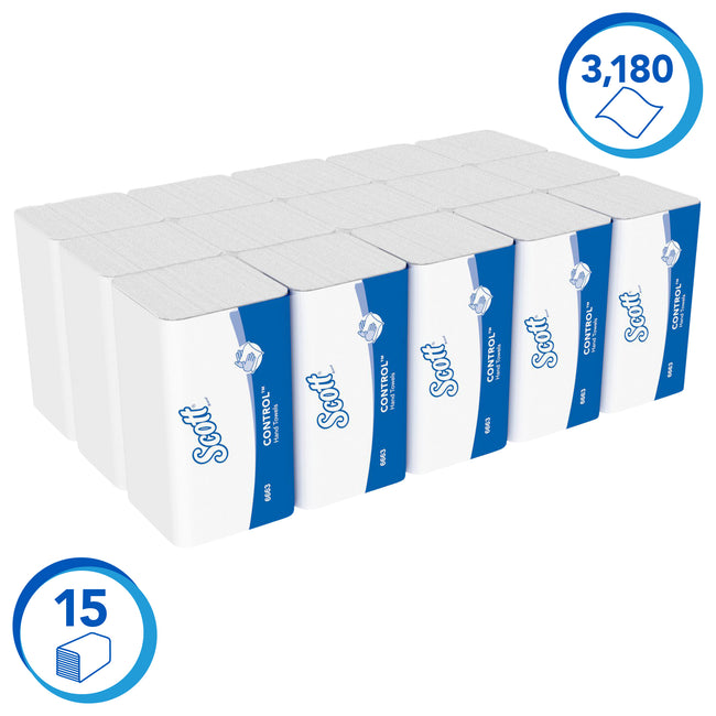 Scott -  Handdoek control 1laags 215x315mm wit