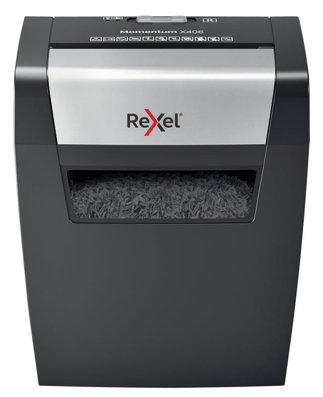 Rexel -  Momentum X406 papiervernietiger Deeltjesversnippering 70 dB Blauw, Grijs
