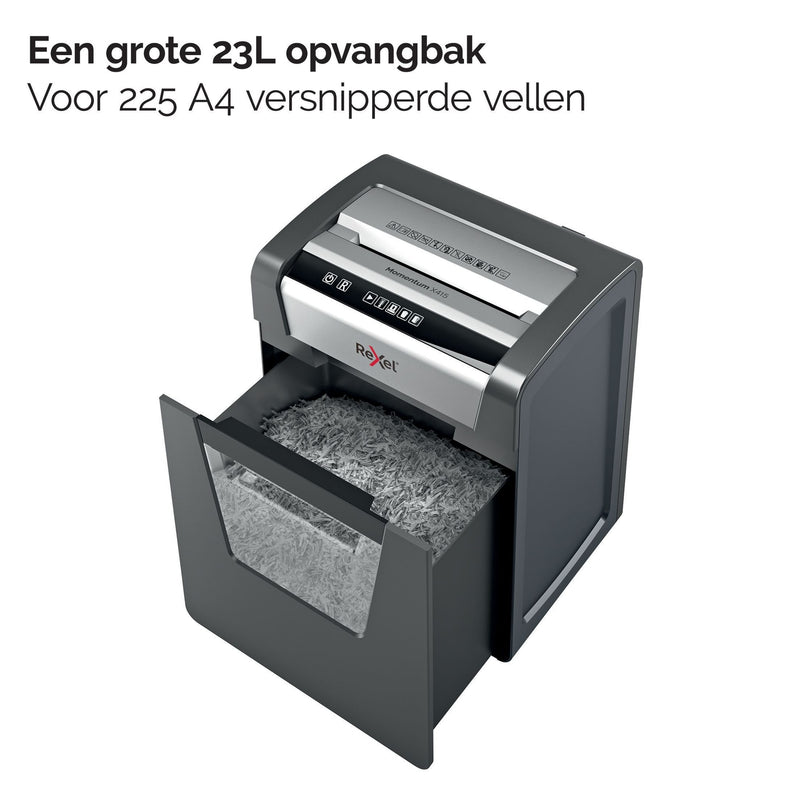Rexel -  Momentum X415 papiervernietiger Kruisversnippering 58 dB Zwart, Grijs