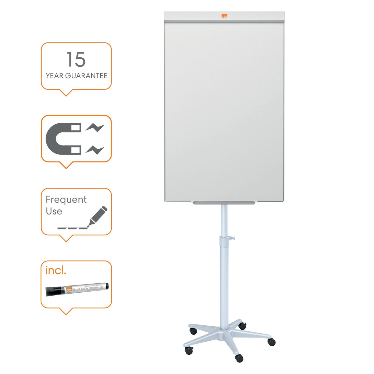 Nobo -  1915137 flipover Staal Wit