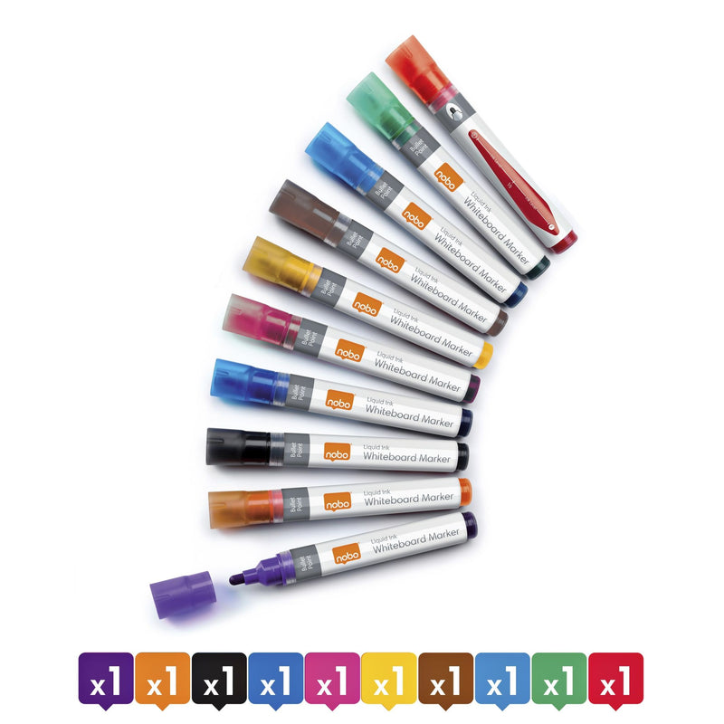 Nobo -  1915381 markeerstift 10 stuk(s) Borstelpunt Meerkleurig