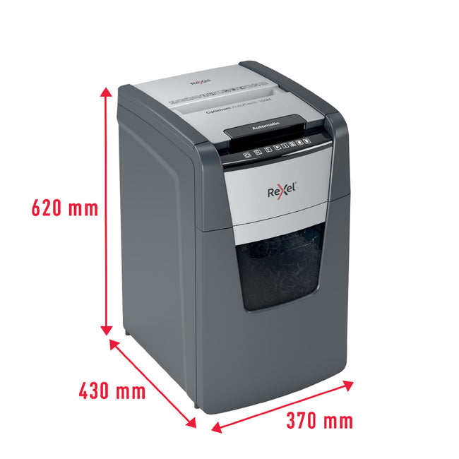 Rexel -  Optimum AutoFeed+ 150M papiervernietiger Microversnippering 55 dB 22 cm Zwart, Grijs
