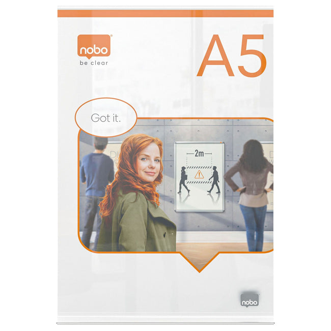 Nobo -  Infobord  premium plus a5 acryl vrijstaand | 5 stuks