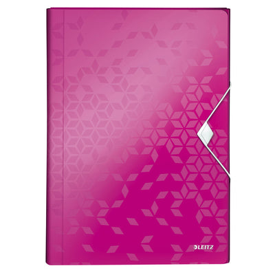 Leitz - Carpeta de proyectos WOW para A4 6 compartimentos PP rosa | 5 piezas