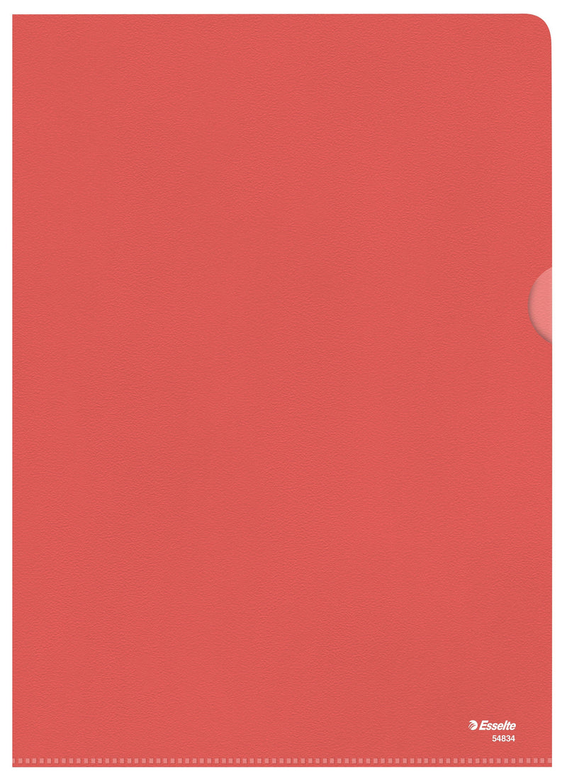 Esselte - Carpeta insertable modelo L estándar A4 0,11mm PP rojo 100 piezas