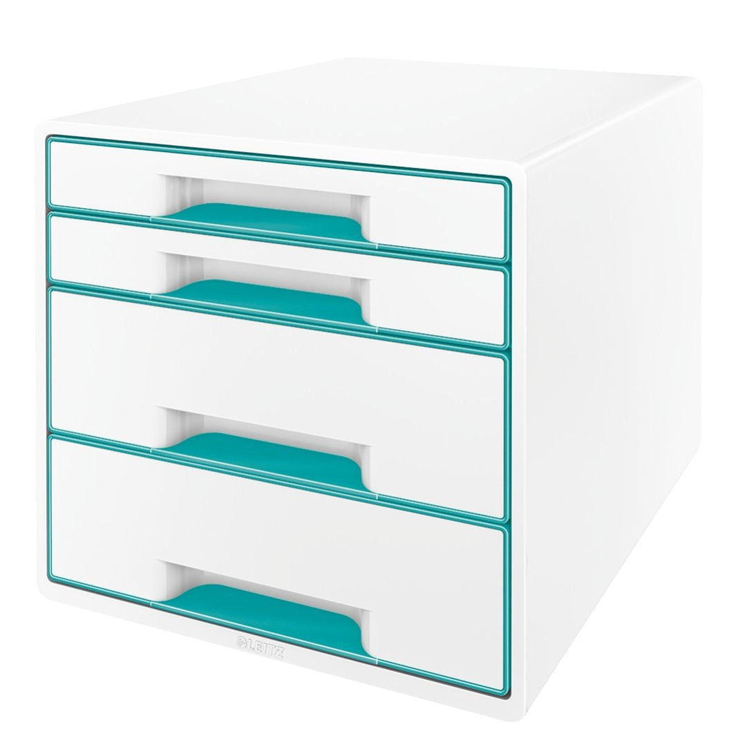 Leitz - Drawer unit WOW 4 drawers white/ice blue