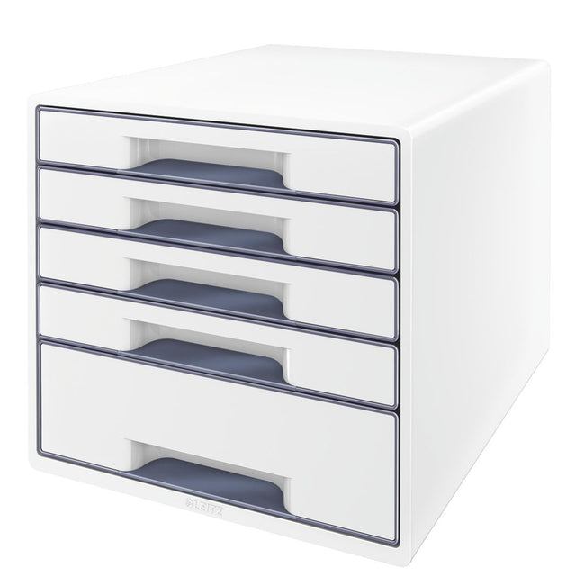 Leitz - Drawer unit WOW CUBE A4 maxi 5 drawers white/grey