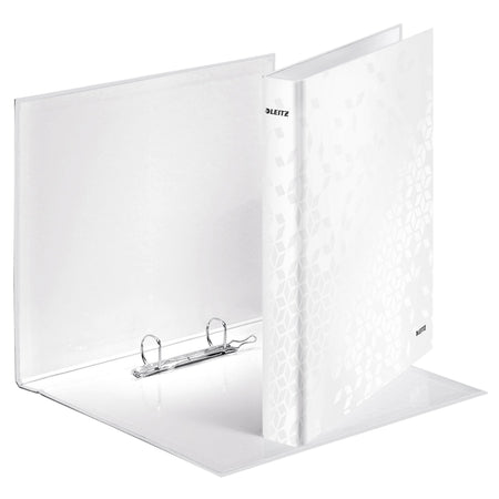 Leitz - Classeur à anneaux WOW A4 maxi 2 anneaux mécanisme D 25mm blanc