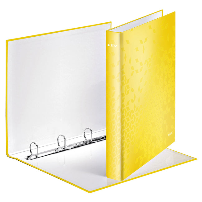 Leitz - Ring binder WOW A4 maxi 4-ring D-mechanism 25mm yellow | 10 pieces