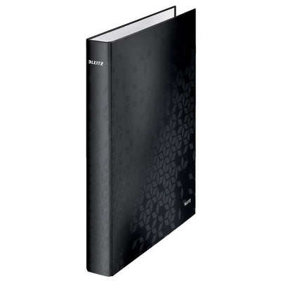 Leitz - Carpeta de anillas WOW A4 maxi 4 anillas mecanismo D 25mm negro | 10 piezas