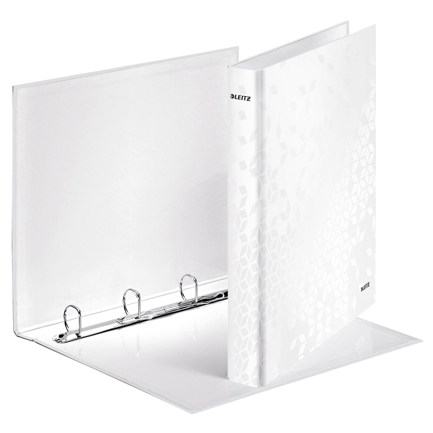 Leitz - Classeur à anneaux WOW A4 maxi 4 anneaux mécanisme D 25mm blanc