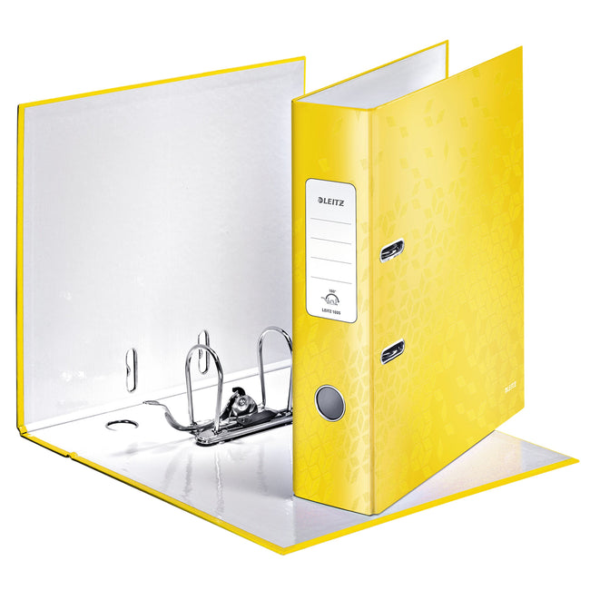 Leitz -  Ordner Wow 180° gelamineerd 80mm A4 geel | 10 stuks