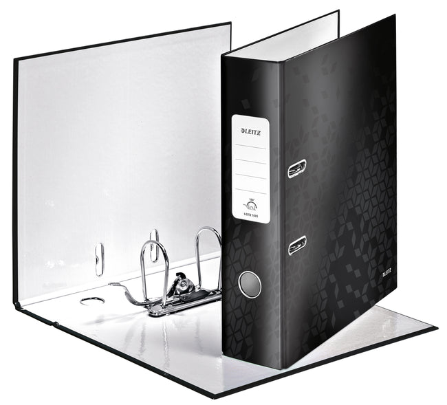 Leitz - Ordner Wow 180° laminiert 80mm A4 schwarz | 10 Stück