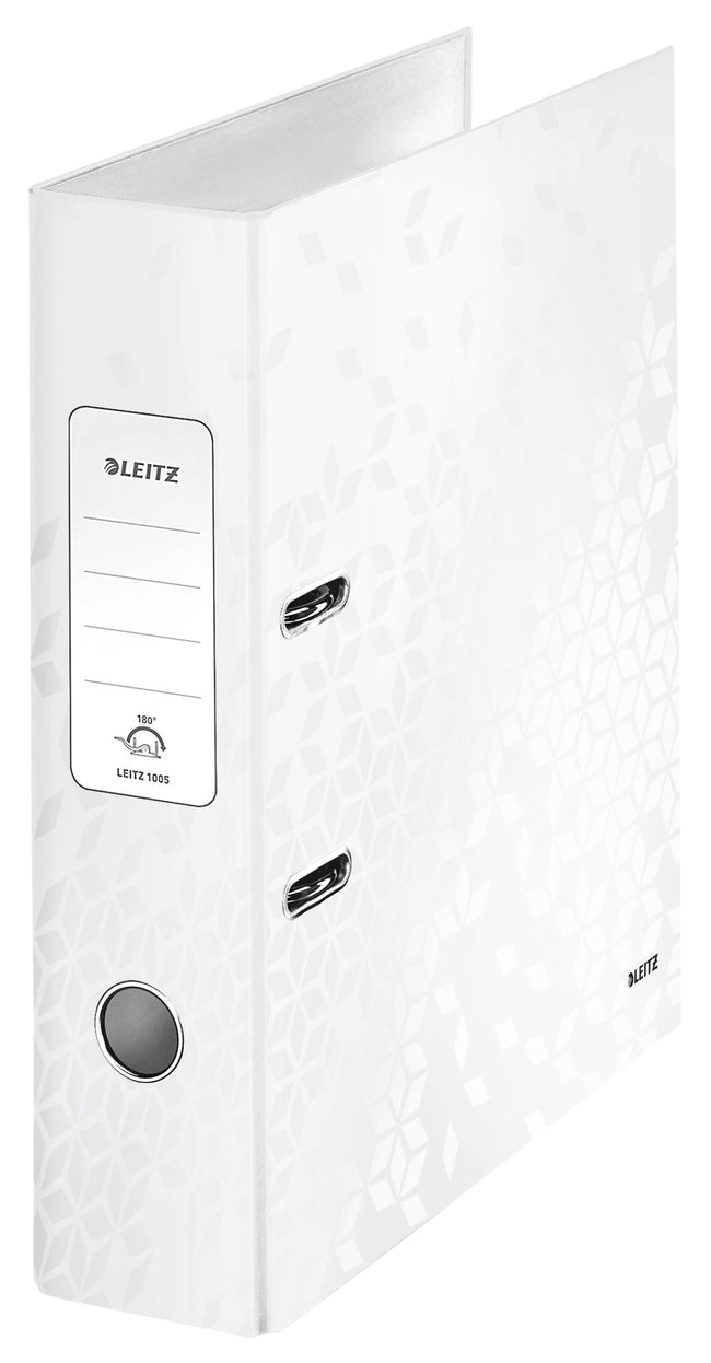 Leitz -  Ordner  wow 180° gelamineerd 80mm a4 wit | 10 stuks