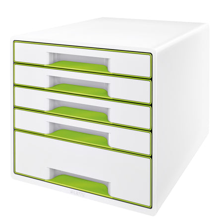 Leitz - Cajonera WOW CUBE 5 cajones blanco/verde
