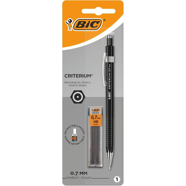 Bic - vulpotlood , blister van 1 stuk + 12 vullingen (gratis), zwart, 0,7 mm