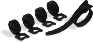 Durevole: cavoline Grip Tie con velcro, nero, confezione da 5