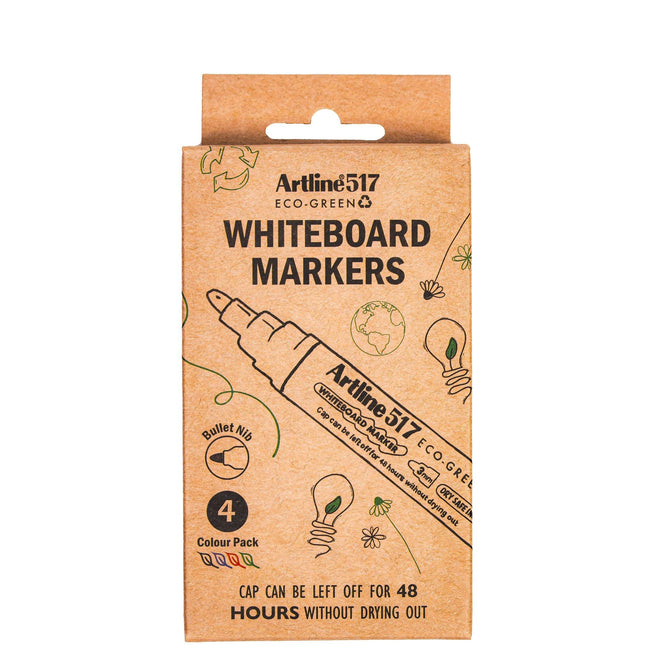 Artline -  Whiteboardmarker  517 eco rond m ass 4st | 12 stuks